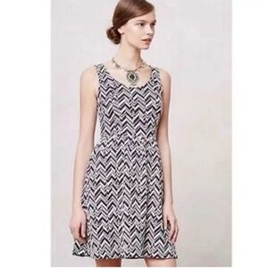 ANTHROPOLOGIE MAEVE Caldera Chevron Print Dress Size XS